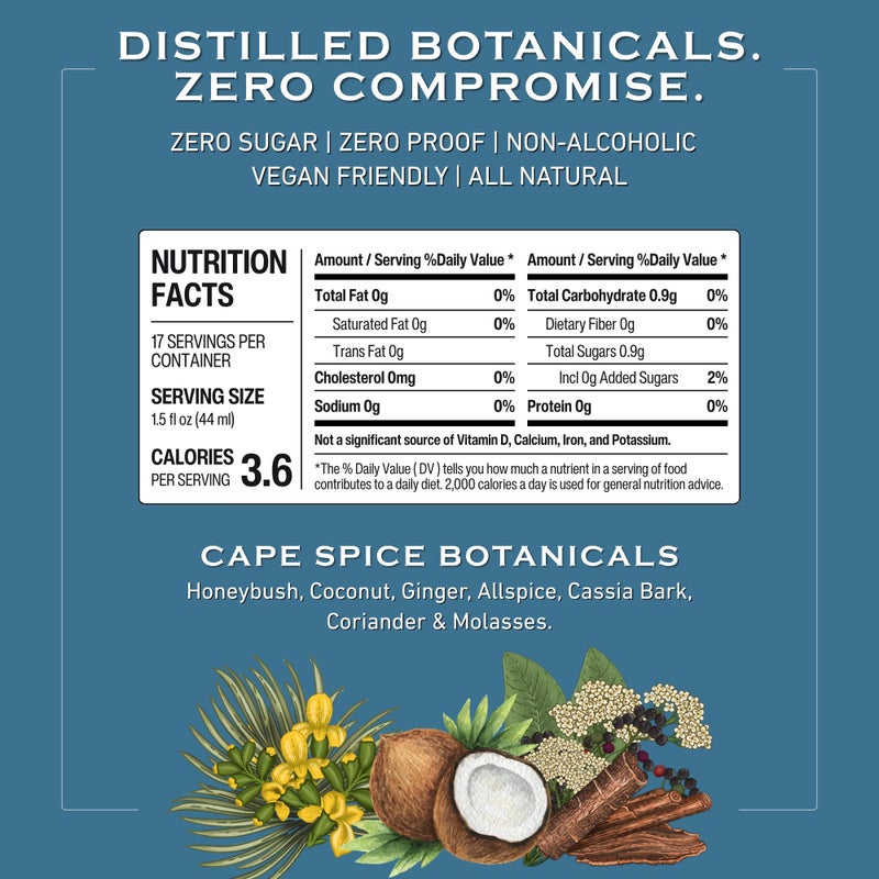 Abstinence Cape Spice Rum Alternative, 750ml, Award-Winning Non Alcoholic Spirit, Spiced Beveraged, Botanical Inspired, Bold Flavor with Smooth Finish, Zero Proof Mocktail - Image 5