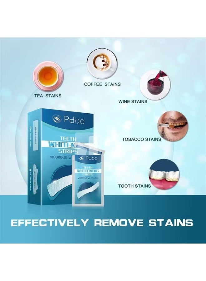 Pdoo Teeth Whitening Strips – 28 Non-Slip Strips, 30-Minute Fast Whitening, Enamel-Safe & Gentle for Sensitive Teeth - Image 3