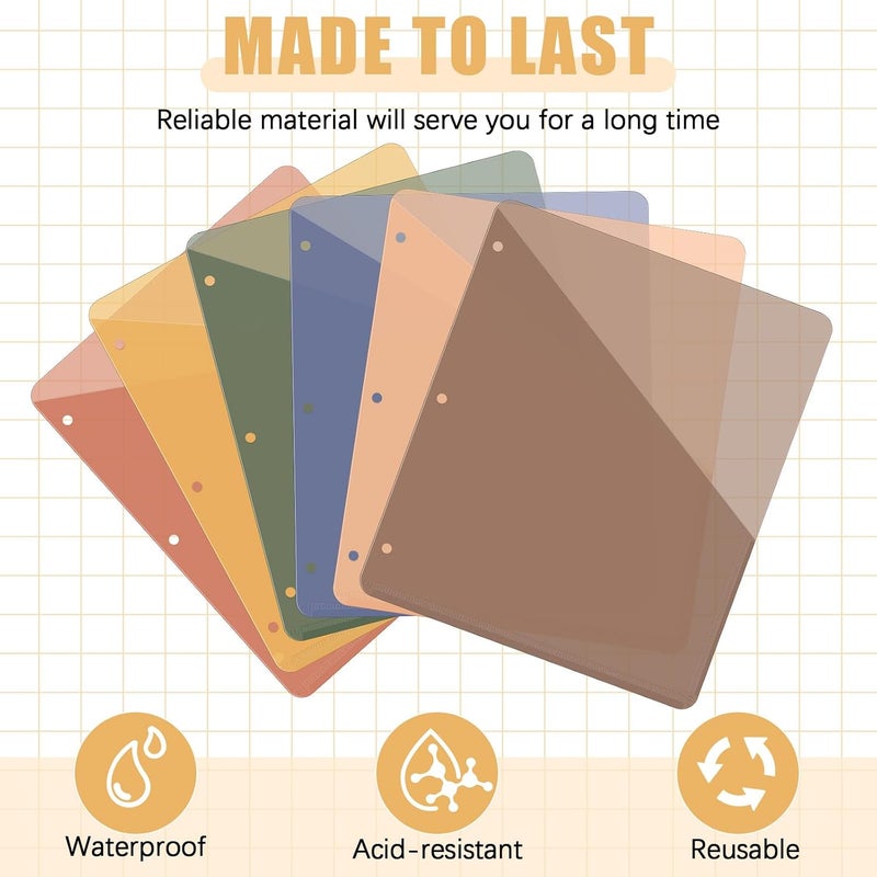 Maitys 30 Pack Binder Pockets 3 Hole Punch Clear Plastic Document Folders Binder Organizer Store Letter Size 8.5x11 Inch Paper Folders with Pockets Slash File Jacket for Office (Simple Color) - Image 2