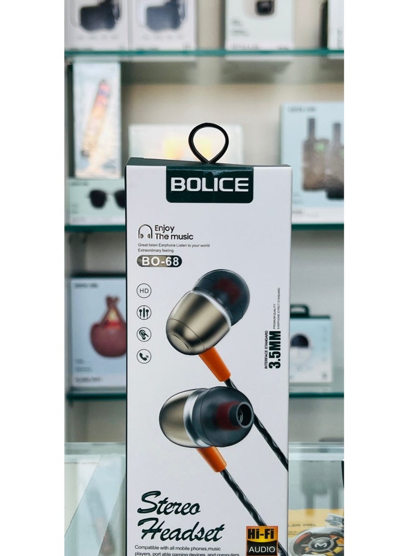 BO-68 Stereo Wired Headset 3.5mm