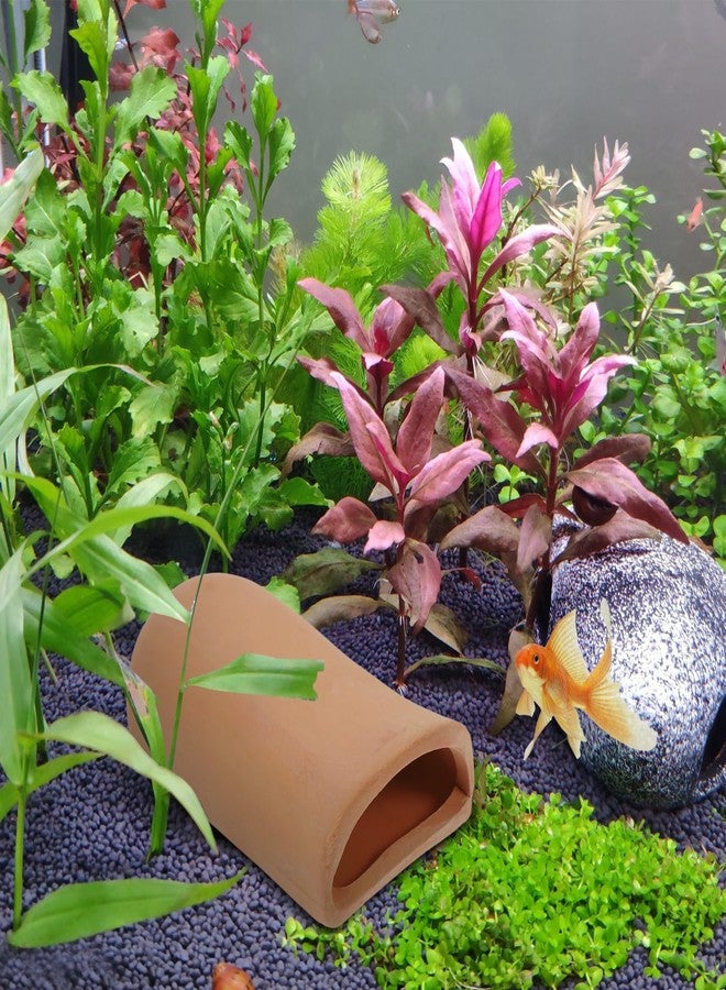 أموسفون كهف تكاثر للروبيان والأسماك الذهبية من أموسفن، مصنوع من الفخار، لتزيين أحواض السمك، أبعاده 2 × 4.7 × 1.6 بوصة، عبوة من قطعتين - Image 5