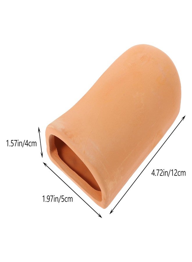 أموسفون كهف تكاثر للروبيان والأسماك الذهبية من أموسفن، مصنوع من الفخار، لتزيين أحواض السمك، أبعاده 2 × 4.7 × 1.6 بوصة، عبوة من قطعتين - Image 2