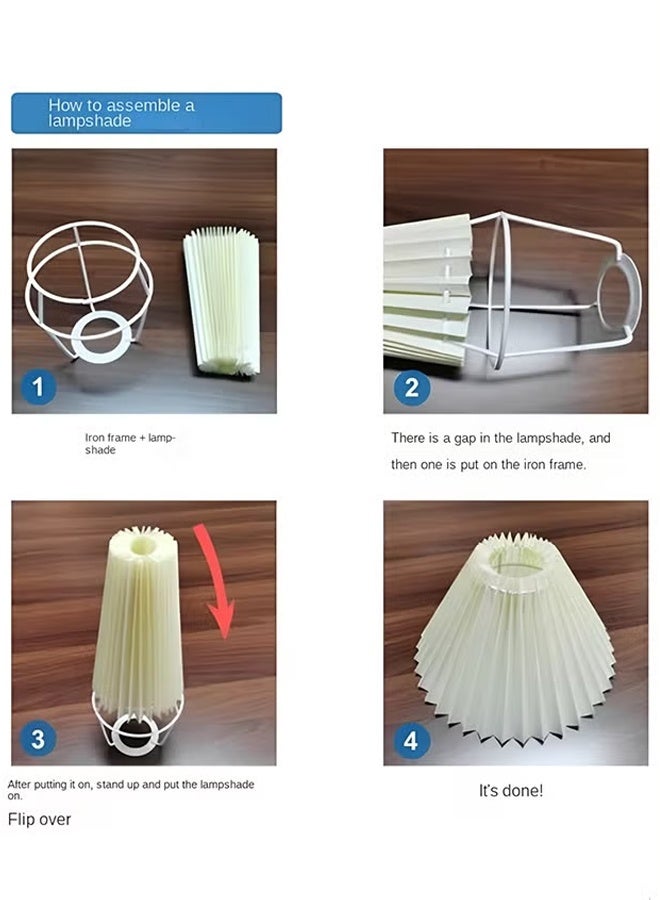 مصباح طاولة صغير، طاولة بجانب السرير، مصباح صغير لغرفة النوم وغرفة المعيشة، طاولة جانبية، مساحات صغيرة، مصباح عتيق مطوي، مصباح LED جمالي، 3 خيارات إضاءة قابلة للتعديل، قاعدة سيراميك - view 5