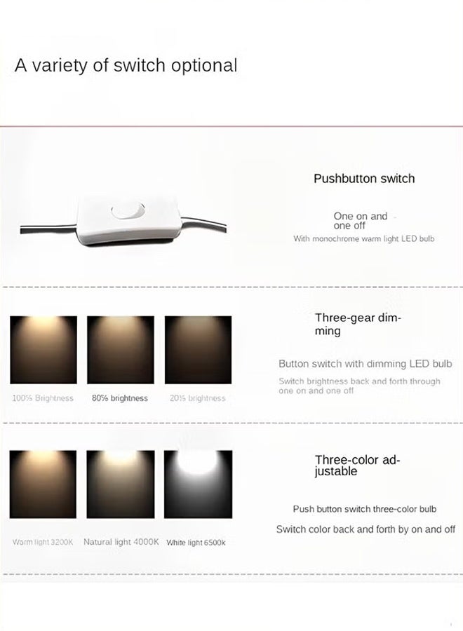 مصباح طاولة صغير، طاولة بجانب السرير، مصباح صغير لغرفة النوم وغرفة المعيشة، طاولة جانبية، مساحات صغيرة، مصباح عتيق مطوي، مصباح LED جمالي، 3 خيارات إضاءة قابلة للتعديل، قاعدة سيراميك - view 4