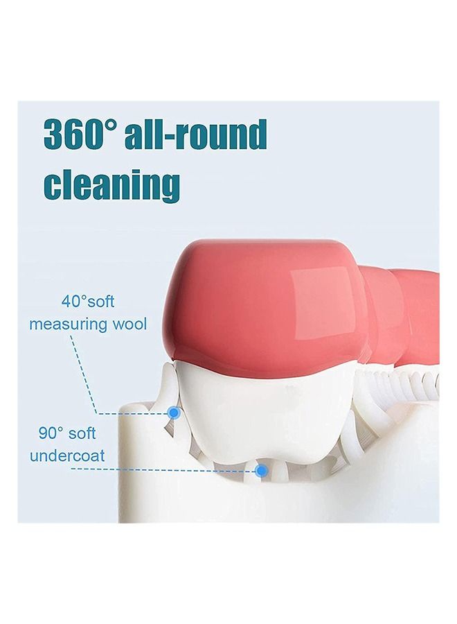 ياميم فرشاة يدوية على شكل حرف U للأطفال الصغار وردي - Image 4