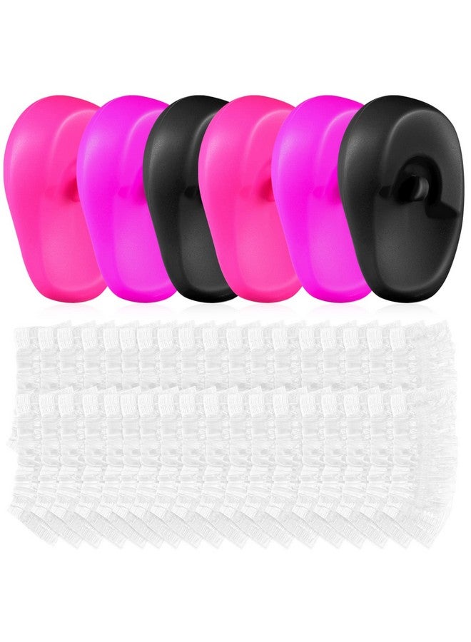 KALLORY 200Pcs Ear Covers For Shower + 6Pcs Hair Dye Ear Cover Hair Dye Ear Protectors Ear Cap Earmuffs For Salon Home - Image 1