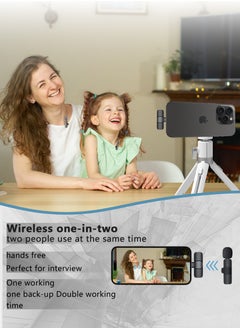 Generic 3-in-1 Portable Wireless Lavalier Microphone,Universally Used for Type-C, Lighting,Intelligent Noise Cancellation and Long-distance Transmission, Suitable for Arab family Ramadan Gatherings and Live Streaming/Recording  - Image 2