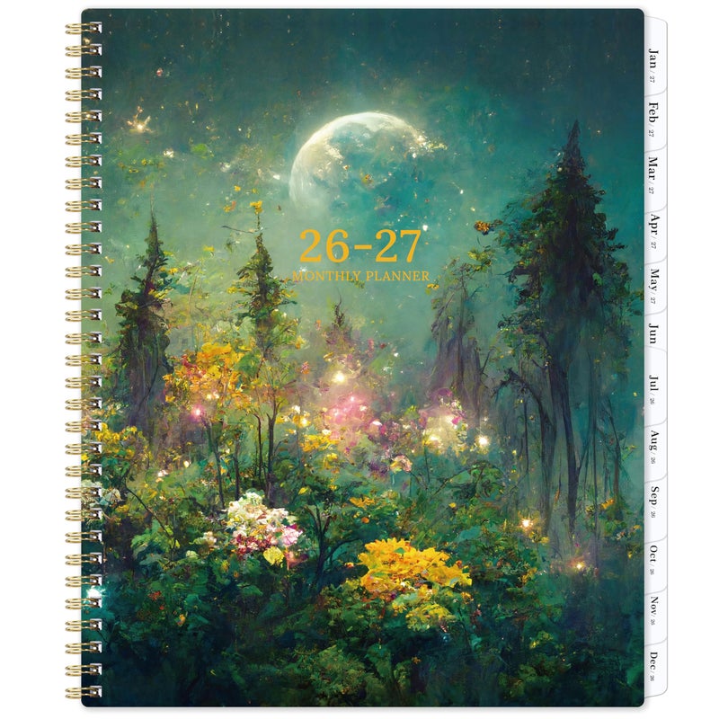 Pinchoco 2026-2027 Monthly Planner/Calendar - Planner 2026-2027, JUL 2026 - DEC 2027, 9" x 11", 18 Monthly Planners 26-27, Monthly Calendar Planner with Spiral Binding + Tabs + Back Pocket - Image 1