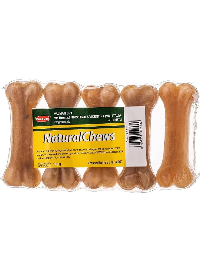 Padovan Padovan Natural Chew Bone Dog Treats, 8 cm, Pack of 5 