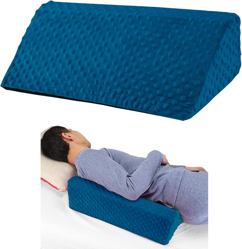 Jacobable Wedge Pillow for Side Sleeping, Body Positioning Foam Wedge Pillow, Side Wedge Pillow for Sleeping Non-Slip Back Positioning Pillow for Bed Sore Wedge (Blue) - Image 1
