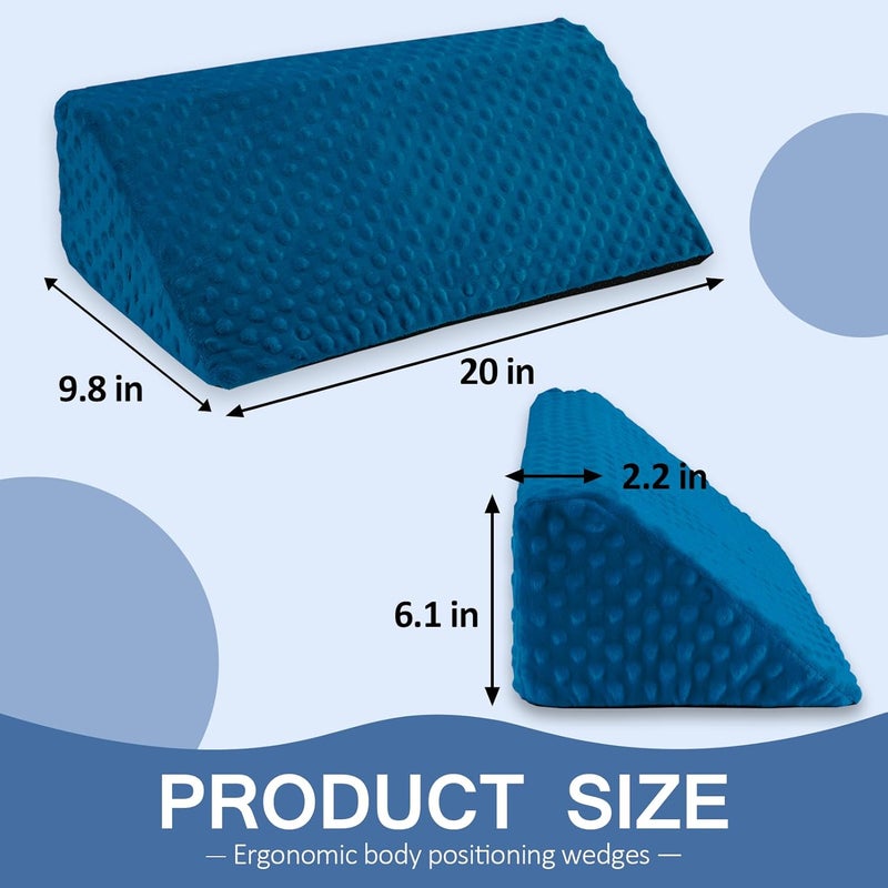Jacobable Wedge Pillow for Side Sleeping, Body Positioning Foam Wedge Pillow, Side Wedge Pillow for Sleeping Non-Slip Back Positioning Pillow for Bed Sore Wedge (Blue) - Image 5