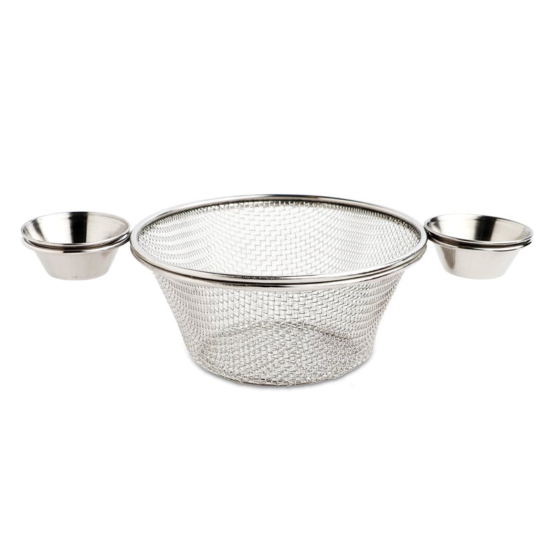 Urban Snackers Serving Basket with 2 Stainless Steel Sauce Cup Use for Home HotelRestaurant - Image 2
