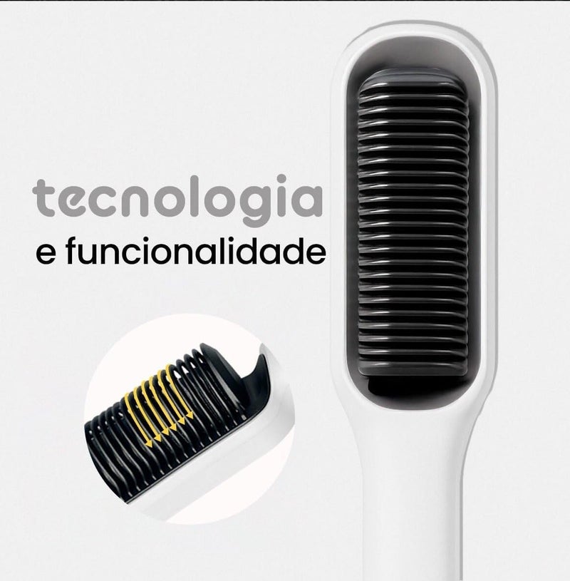 FH909 Hair Straightener Comb Electric Hot Comb Hair Straightening Brush with Adjustable Temperature Control, Anti Scald Comb Teeth, Fast Heating Ceramic Hair Styling Brush, LCD Indicator, 360° Swivel Cord, Portable Hair Smoother for All Hair Types Home Salon Use  ERPC FH909 - Image 4