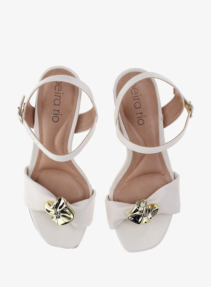Beira Rio Off White Beira Rio Women’s Mid Heel Sandals – Stylish Everyday Wear with Comfortable Support for Women | Best Price UAE