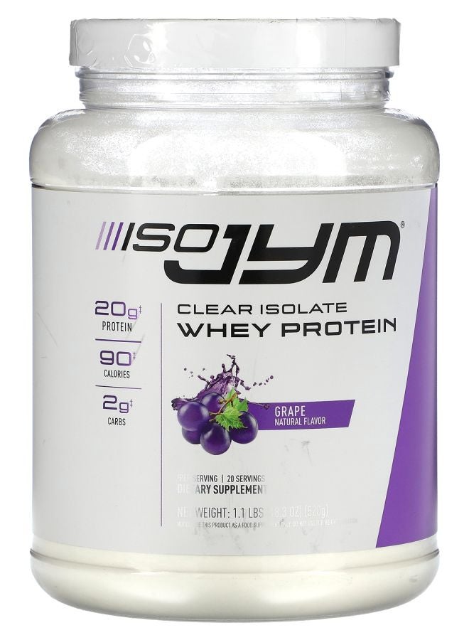 JYM Supplement Science Clear Isolate Whey Protein Grape 1.1 lbs (18.3 oz) - Image 1