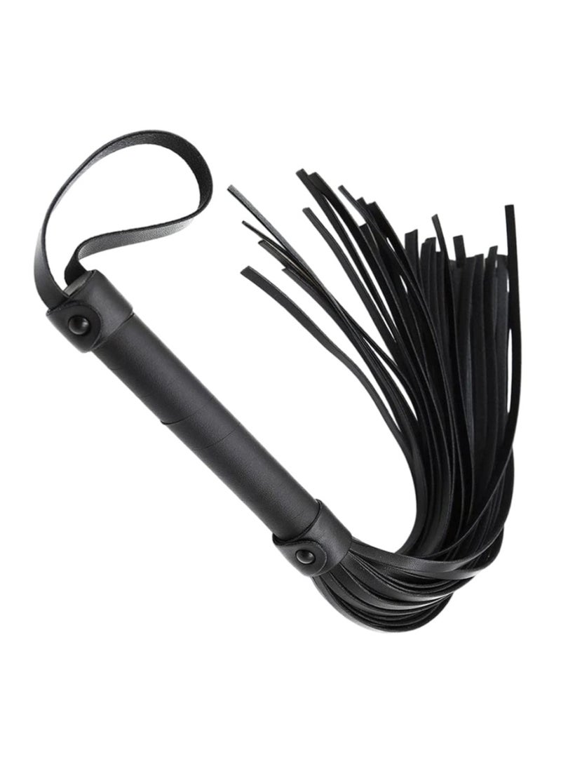 KASTWAVE - Riding Whip for Racecourse, Faux Leather Riding Crop Equestrian Flogger Shaft Paddle Horse Riding Crop Accessories Equestrian Flogger for Racecourse Horse (Black) - Image 1