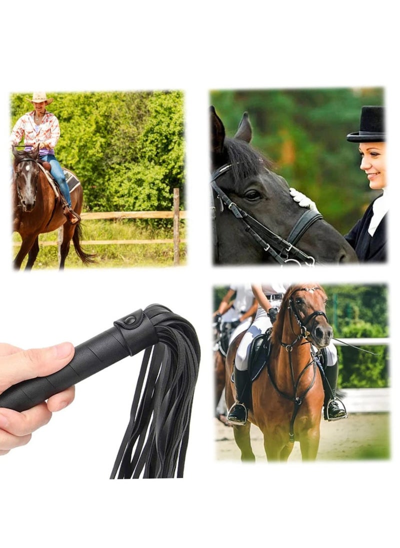 KASTWAVE - Riding Whip for Racecourse, Faux Leather Riding Crop Equestrian Flogger Shaft Paddle Horse Riding Crop Accessories Equestrian Flogger for Racecourse Horse (Black) - Image 1