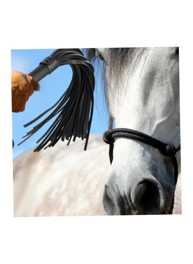 KASTWAVE - Riding Whip for Racecourse, Faux Leather Riding Crop Equestrian Flogger Shaft Paddle Horse Riding Crop Accessories Equestrian Flogger for Racecourse Horse (Black) - Image 1
