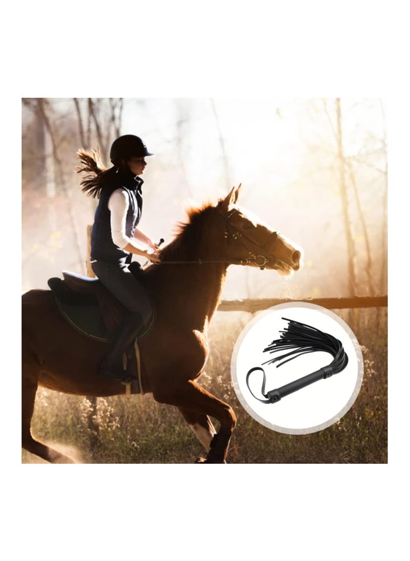 KASTWAVE - Riding Whip for Racecourse, Faux Leather Riding Crop Equestrian Flogger Shaft Paddle Horse Riding Crop Accessories Equestrian Flogger for Racecourse Horse (Black) - Image 1