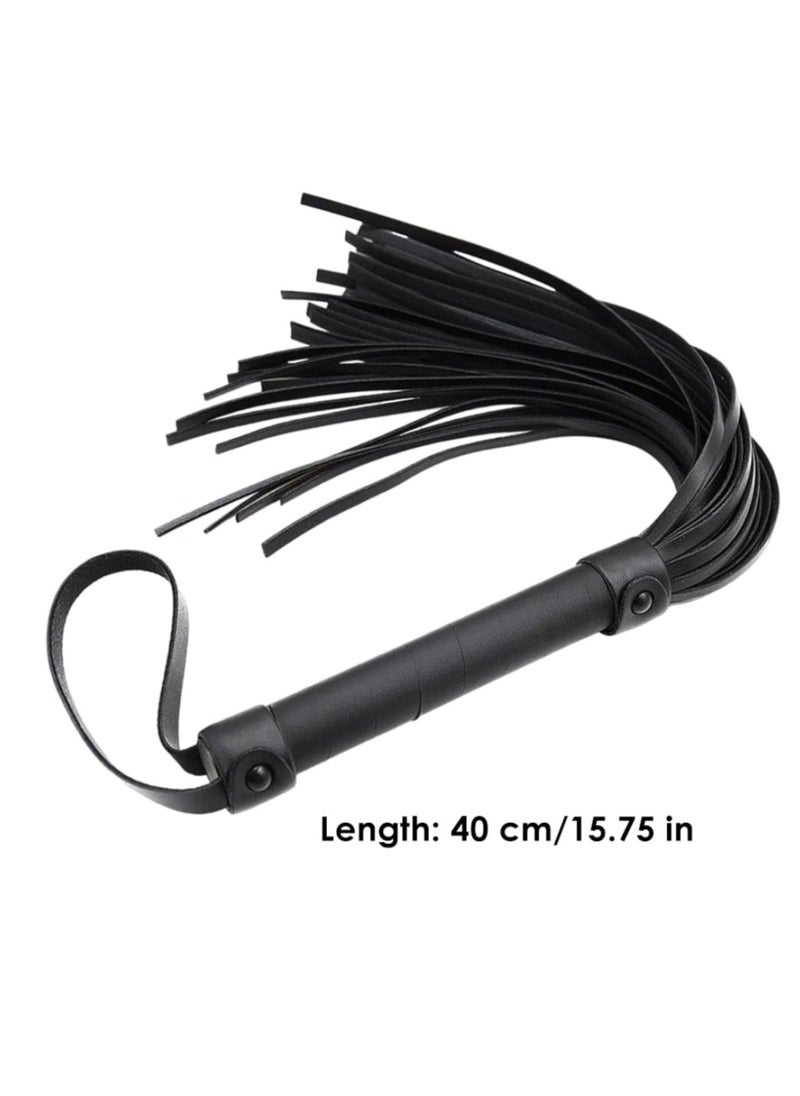 KASTWAVE - Riding Whip for Racecourse, Faux Leather Riding Crop Equestrian Flogger Shaft Paddle Horse Riding Crop Accessories Equestrian Flogger for Racecourse Horse (Black) - Image 1