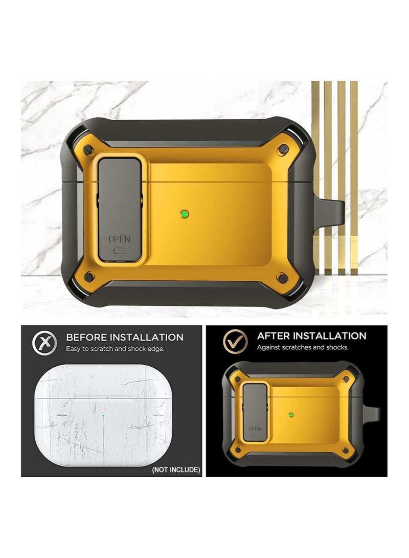 Airpods pro case cover with keychain shockproof resilient shock Absorption Secure Lock designed compatible airpod pro case wireless charging for men women - Image 4