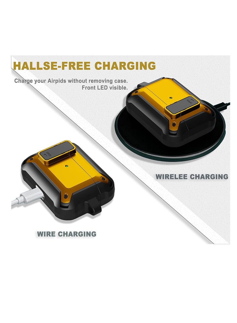 Airpods pro case cover with keychain shockproof resilient shock Absorption Secure Lock designed compatible airpod pro case wireless charging for men women - Image 3