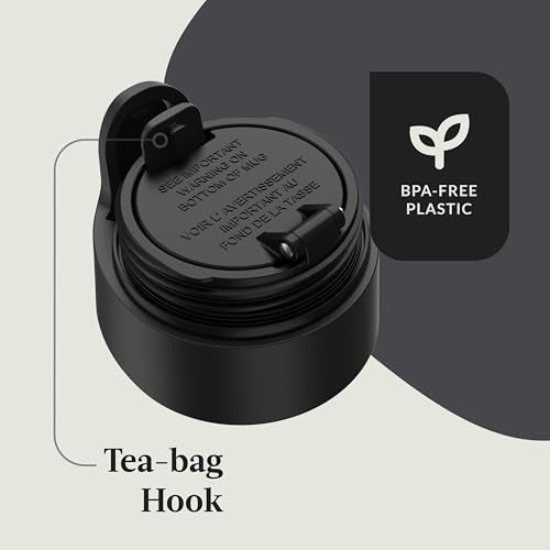 Contigo كوب السفر من كونتيغو أوتوسيل ويست لووب معزول بالفراغ من الفولاذ المقاوم للصدأ مع غطاء سهل التنظيف، 12 أونصة، أسود غير لامع - Image 4