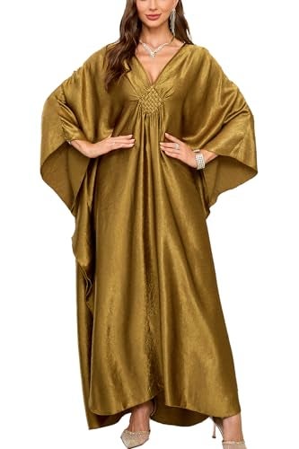 YouKD Women's Bohemian Cardigan Maxi Dress Beach Coverup Robe Long Kimono Robs One Size Yellow - Image 4