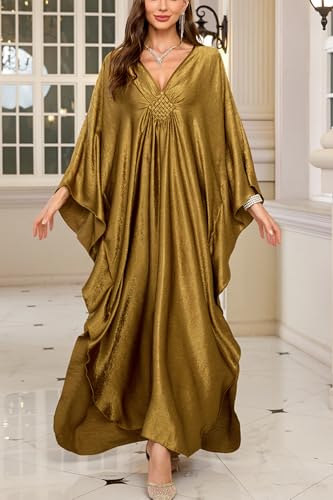 YouKD Women's Bohemian Cardigan Maxi Dress Beach Coverup Robe Long Kimono Robs One Size Yellow - Image 2