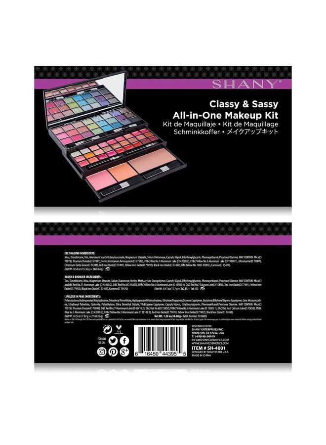 Shany Classy & Sassy All-in-One Makeup Kit with Mirror, Applicators, 24 Eye Shadows, 18 Lip Glosses, 2 Blushes, and 1 Bronzer. - Image 5