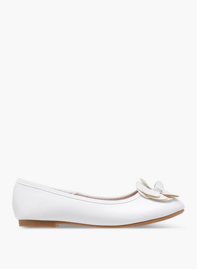 Flora Bella By Shoexpress Girls Accent Detail Slip-On Ballerina Shoes  - Image 3