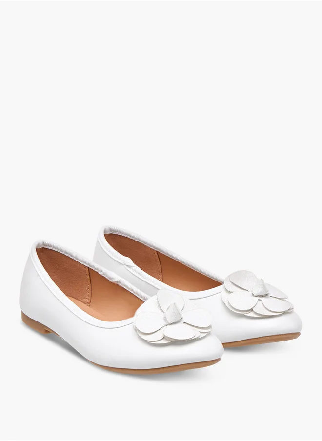 Flora Bella By Shoexpress Girls Accent Detail Slip-On Ballerina Shoes