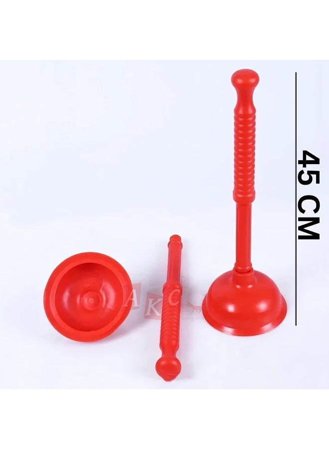 AKC 45Cm Heavy-Duty Toilet Plunger – Powerful Suction For Clogged Toilets, Sinks & Drains (PACK OF 2)  - Image 2