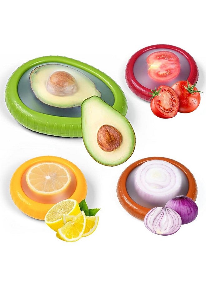 HASTHIP® 4Pcs Fresh Onion Storage Containers 3.9 Inches Flexible Silicone Kitchen Fresh Food Containers for Onion, Garic, Lime, Ingredient Fresh Box Reduce Waste Kitchen Fresh Food Container - Image 1