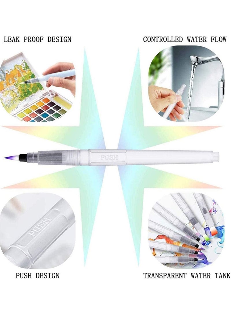 قلم فرشاة طلاء للفنان للطلاء بالألوان المائية أقلام الرصاص القابلة للذوبان في الماء ، ألوان صلبة أو صبغة بودرة - Image 3