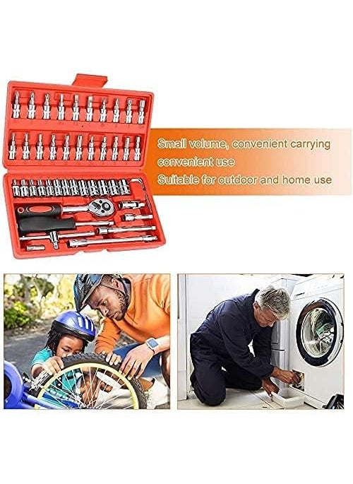 Dhriyag - Dhriyag 46 in 1 Pcs Tool Kit Screwdriver Multi Purpose Combination Tool Case Precision Hand Tool Kit 46 Tools - Image 1