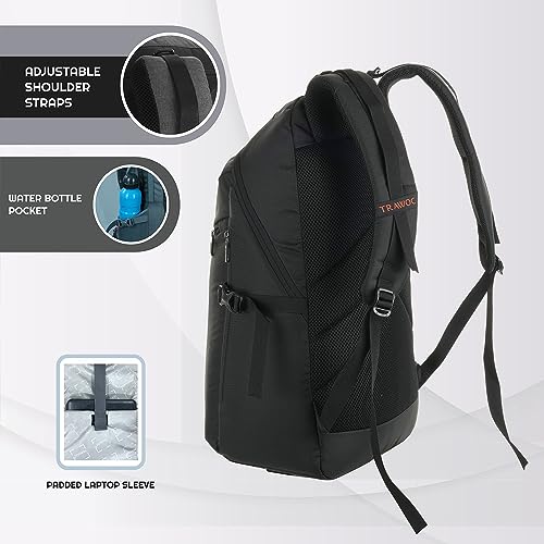 TRAWOC VIPER 40L Travel Backpack Versatile 40 Litre travel Bag for Men and Women, Laptop Backpack with water resistant fabric, Casual Bag Suitable for All Occasions Black - Image 5