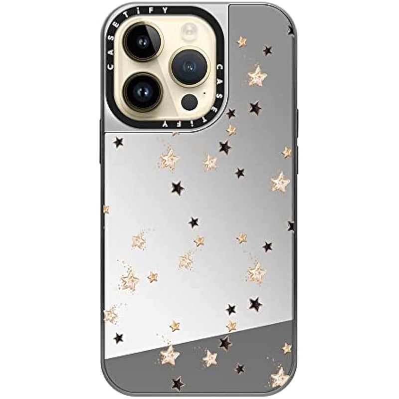 Casetify Mirror Case for iPhone 14 Pro Compatible with Magsafe - New Year Winter  Xmas Valentine Glam Fashion Girl Transparent African American Party Gift Champagne Moet - Silver on Silver - Image 4