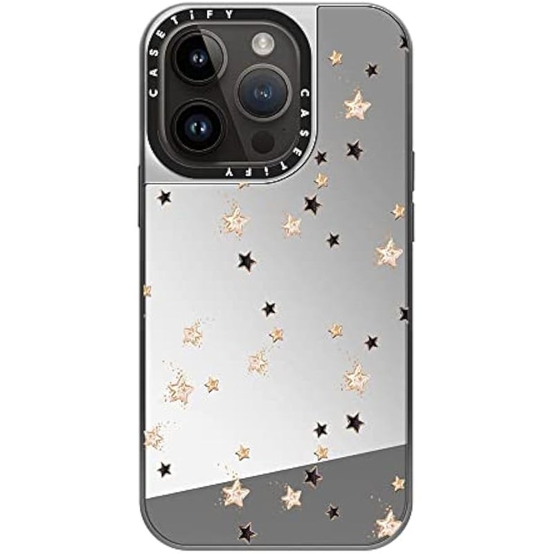 Casetify Mirror Case for iPhone 14 Pro Compatible with Magsafe - New Year Winter  Xmas Valentine Glam Fashion Girl Transparent African American Party Gift Champagne Moet - Silver on Silver - Image 3