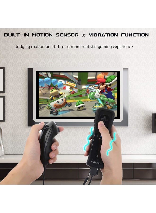 ECRABONE ECRAB Wii Nunchuck Remote Controller 2 Pack with Motion Plus Compatible with Wii & Wii U Console | Wii Remote Controller with Shock Function (Black + Blue) - Image 4