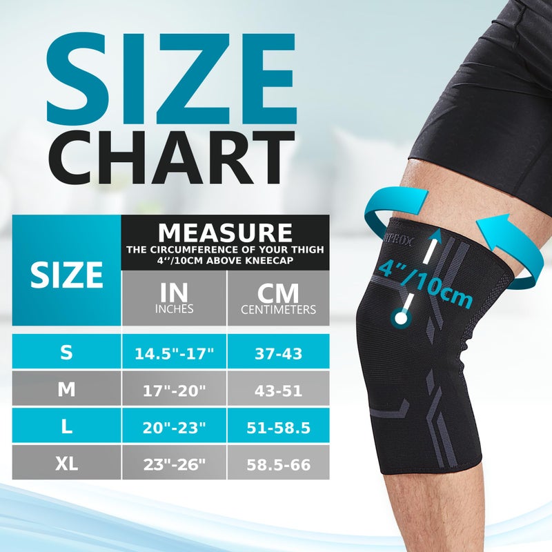 Bodyprox Knee Compression Sleeve for Men and Women (2 Pack), Knee Support Brace for Running and Work out (X-Large)â€¦ - Image 2