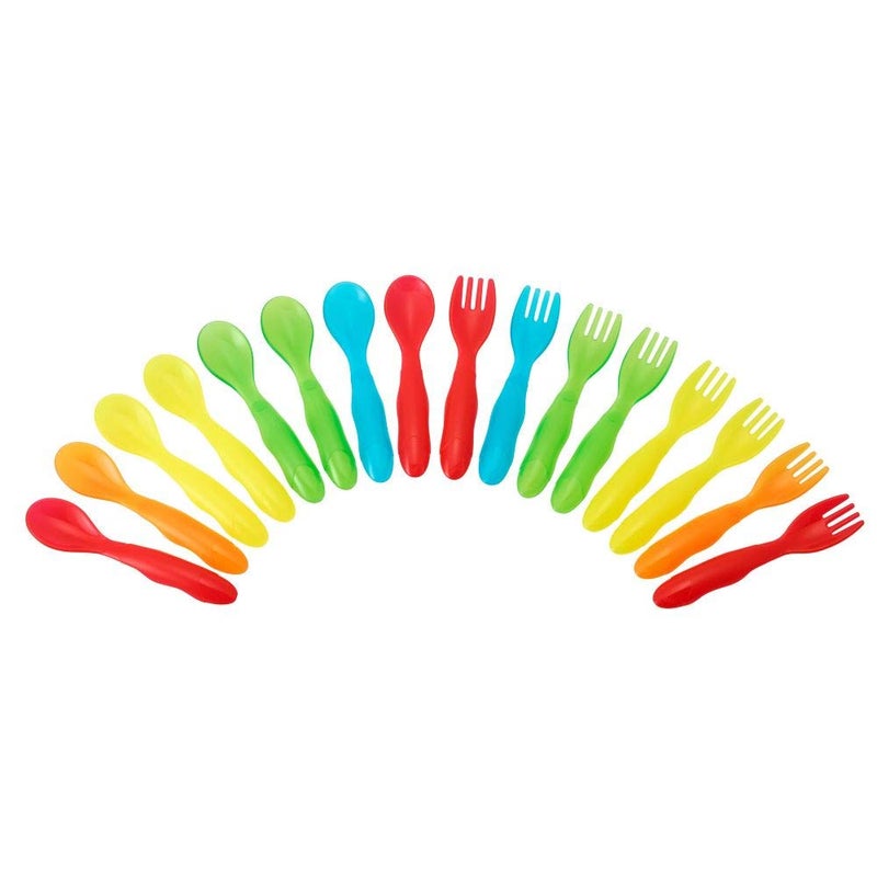 TOMY The First Years Take & Toss Flatware for Kids, 16 Pieces, Multicolor - Image 1