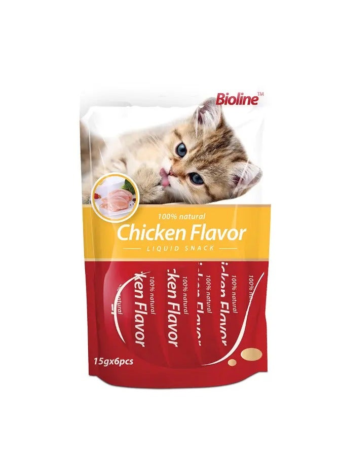 بايولاين مكافآت بيولاين للقطط بنكهة الدجاج ١٥ جم [الوزن - ٩٠ جم]