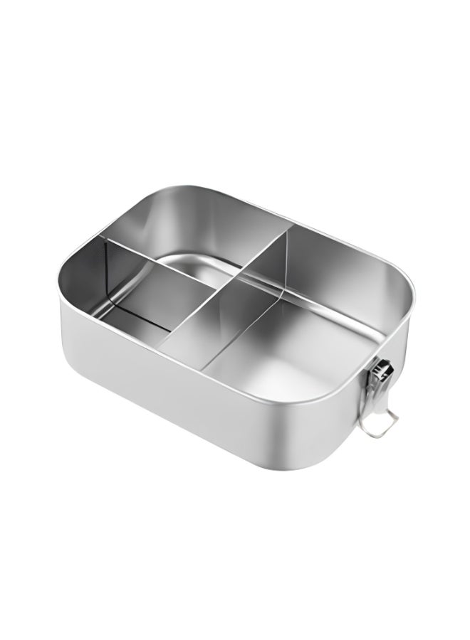 PEARL صندوق غداء مستطيل من الفولاذ المقاوم للصدأ للأطفال - 3 أقسام، سعة 1000 مل، مانع للتسرب، متين، سهل التنظيف، حاوية غداء مدرسية، PK0011 - Image 3