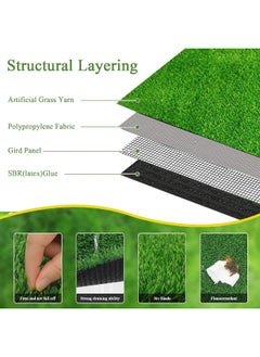 MOMENT 42Mm Realistic Artificial Grass Rug Indoor Outdoor, Dog Grass Mat With Drainage Holes And Replacement Artificial Grass Turf, Fake Grass For Garden Lawn Landscape Balcony Decoration  - Image 4