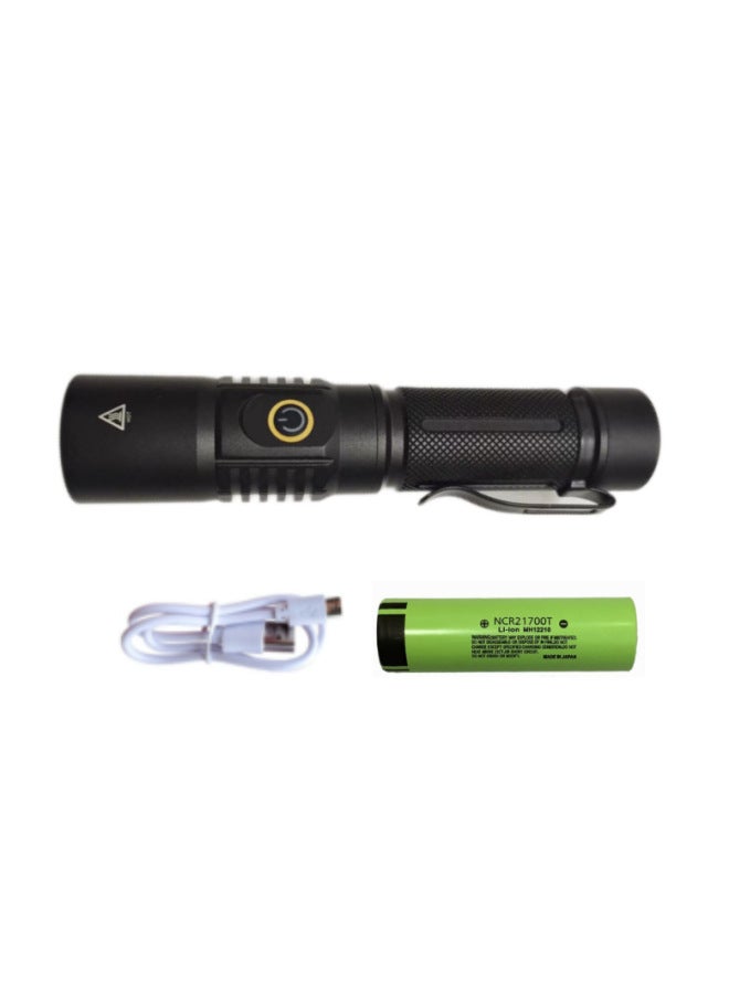 UV Filter Fluorescent Flashlight Quad-core 20 Watt 365nm Violet Light Type-c Charging USB Black Mirror Identification Flashlight-Color:Quad-core 20 Watts 21700 Set (with 21700 Battery Packaging Box)  - Image 1