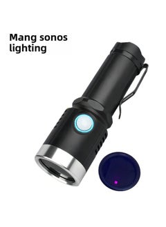 Generic UV Filter Fluorescent Flashlight Quad-core 20 Watt 365nm Violet Light Type-c Charging USB Black Mirror Identification Flashlight-Color:Quad-core 20 Watts 21700 Set (with 21700 Battery Packaging Box)  - Image 2