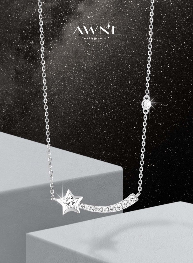 AWNL Polestar Wishing Necklace with 925 Sterling Silver and CZ Diamonds Pendant Gift for Women Wife Girlfriend - Image 1