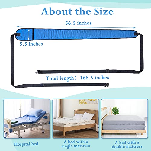 KAVIL Medical Restraints for Bed Elderly Fall Prevention Devices Hospital Bed Restraints Dementia Patient Waist Control Belt Beds Guard Safety Belt for Seniors Medical Safety & Assisting Rails (Blue) - Image 2