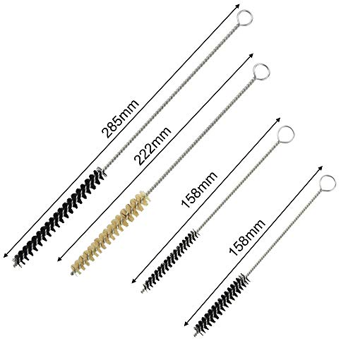 Homakover 17Pcs Multi-Purpose Spray Gun Cleaning Kit Nylon Brushes Mini Brushes & Needles Metal Tube Cleaning Brush for Clean Airbrush Nozzles Spray Guns Tattoo Equipment - Image 3